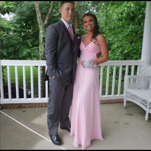 Light Pink Jeweled Prom Dress